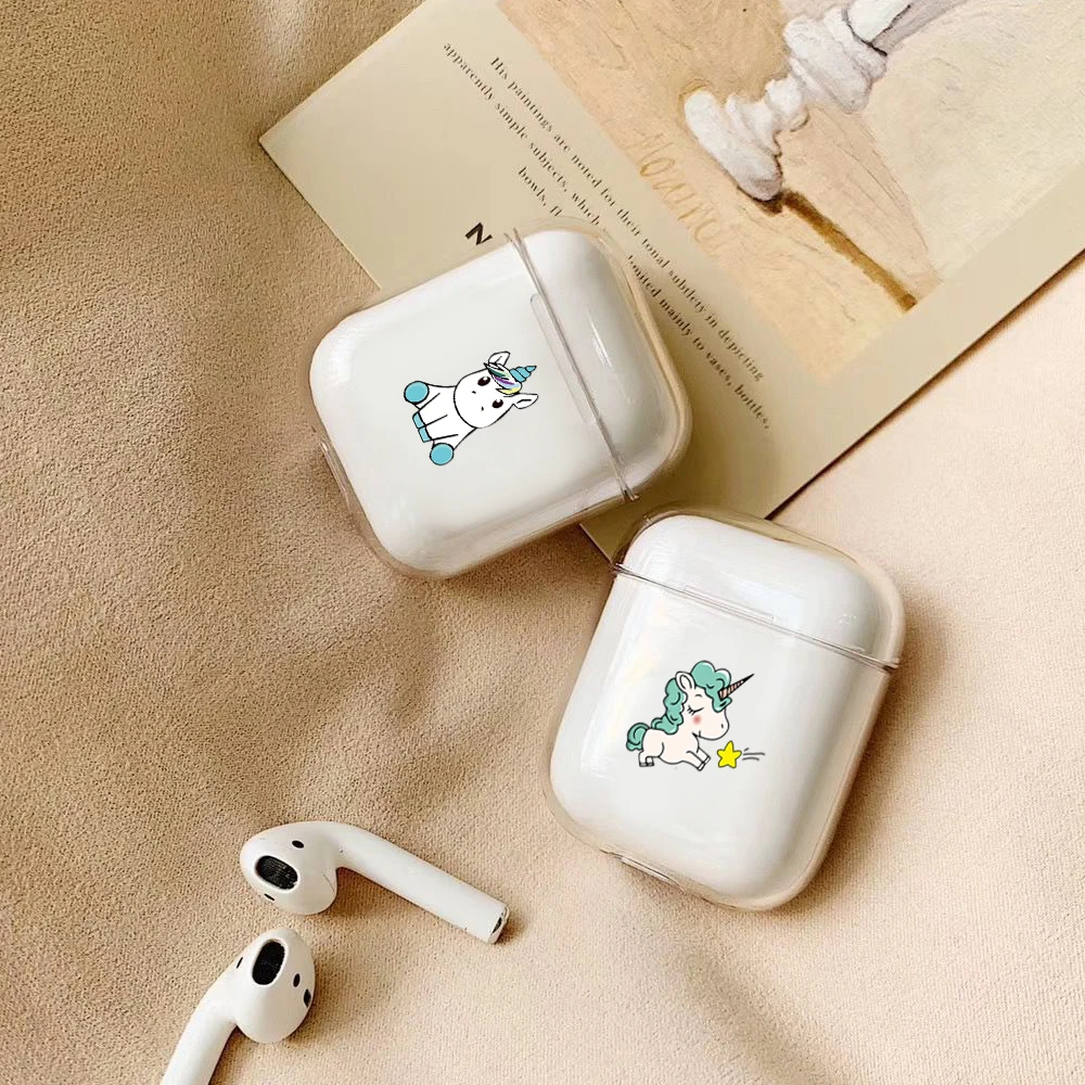Мультяшный чехол с единорогом для Apple airpods 1/2 мягкий милый беспроводной Bluetooth