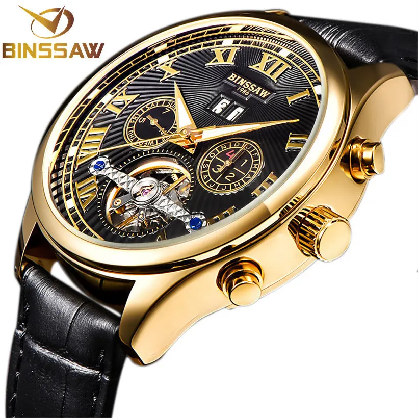 BINSSAW 2017 Watches font b Men b font Luxury Top Brand tourbillon font b Mechanical b