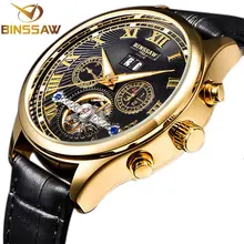 BINSSAW/2017 Watches Men Luxury Top Brand tourbillon Mechanical Watch Fashion business sport casual Wristwatch relogio masculino