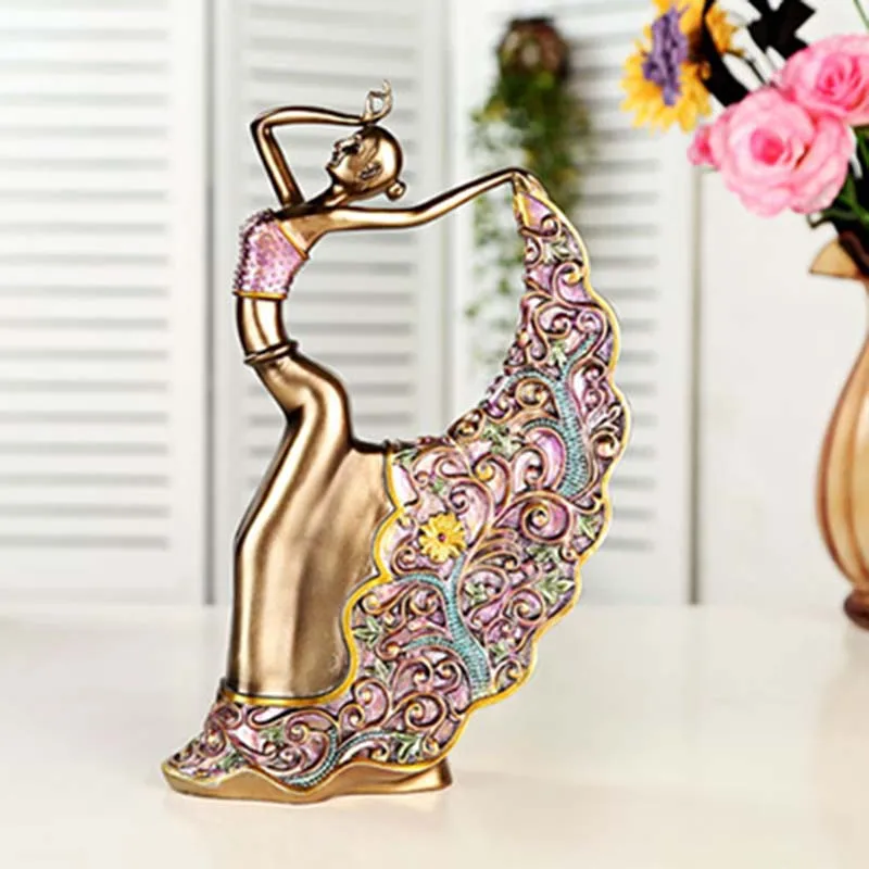 Resin Crafts Dancing Girl Wedding Decoration Figurines Miniatures Ornament Vintage Home Decor Accessories Valentines Day Gifts (2)