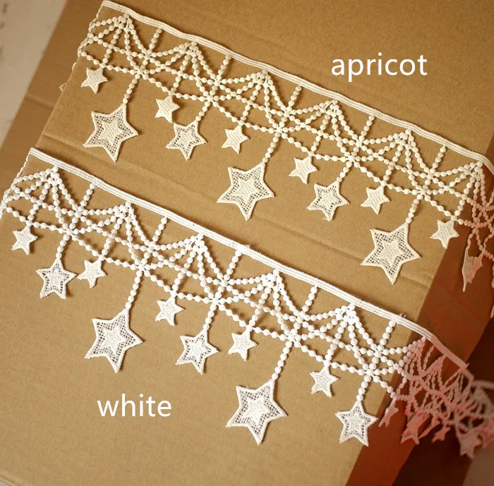 14.5cm Wide Stars Gold Tassels Lace Fringe Lace Trim Ribbon Costume Home Textile Curtains Decor Trims Clothes Sewing Accessories