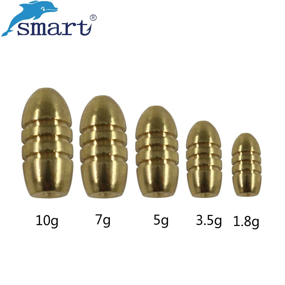 Smart 10 pièces/paquet de plombs en cuivre en forme de balle 1.8g 3.5g 5g 7g 10g plombs de plomb pour la pêche accessoires de matériel de pêche
