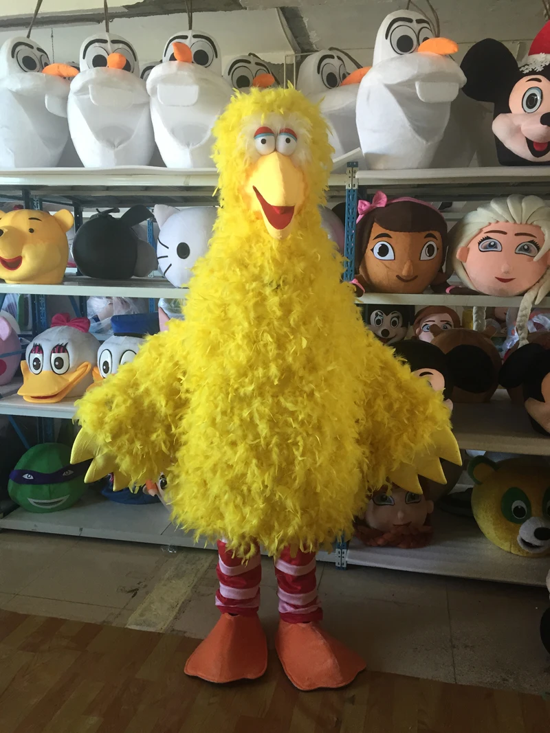 Yellow Big Bird Costume Mascot Adult Size Cartoon Appearl Halloween