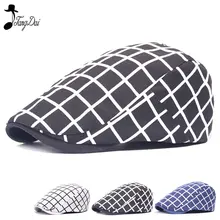 Новое поступление весенние береты Кепки хлопковая кепка водителя унисекс Повседневное сетки остроконечные Кепки плед газетчик Шапки козырьки Кепка с якорем