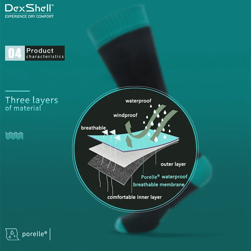 DexShell Водонепроницаемые носки дышащие теплые ветрозащитные спортивные Велоспорт