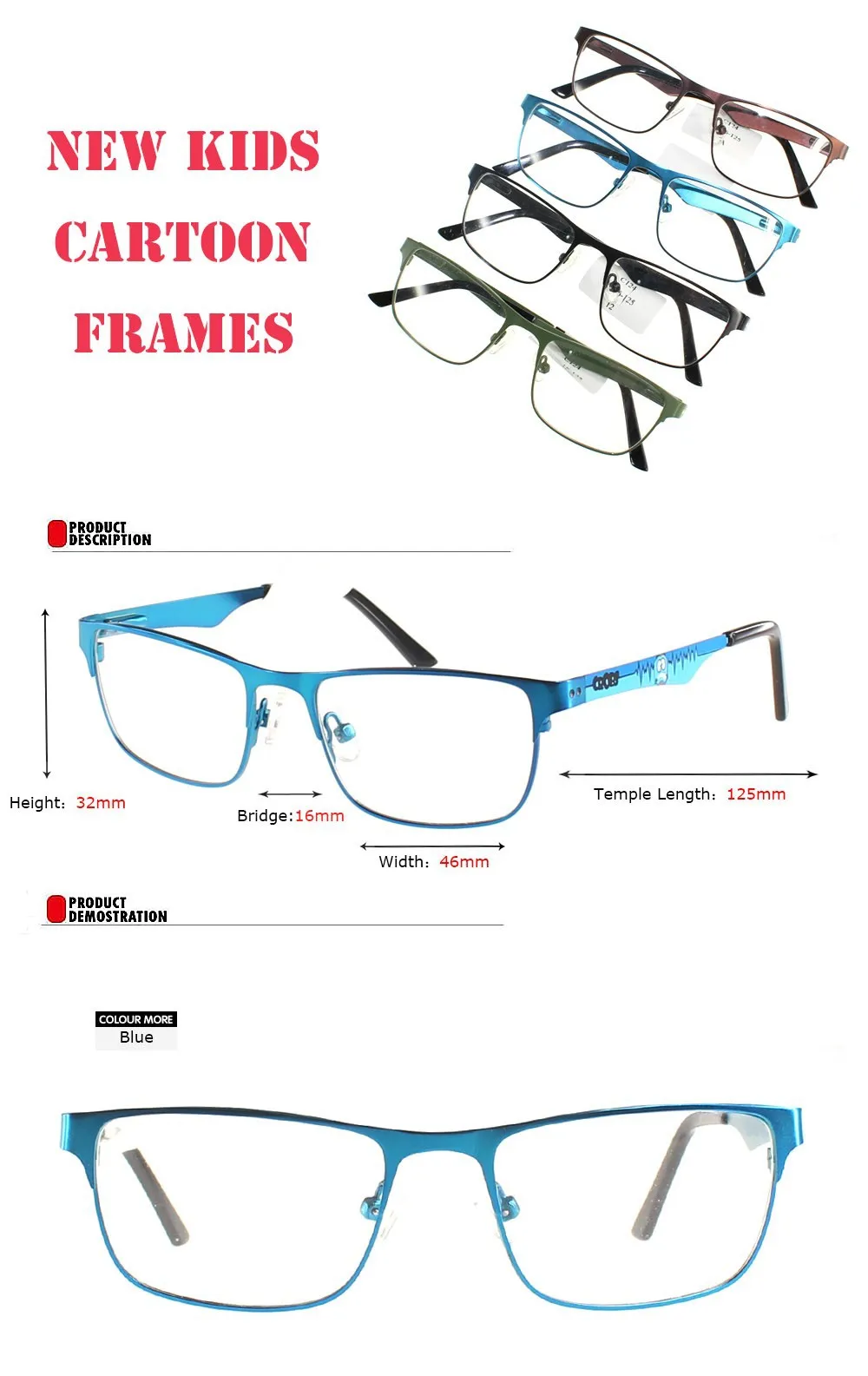 2018 New eyeglasses children frame cartoon Character kids optical prescription frames boys girls glasses clear lenses eyewear11