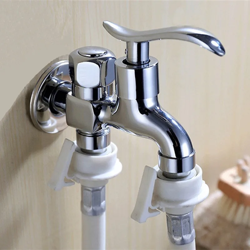 Хромированный двойной водопроводный выход для сада стиральная машина кран