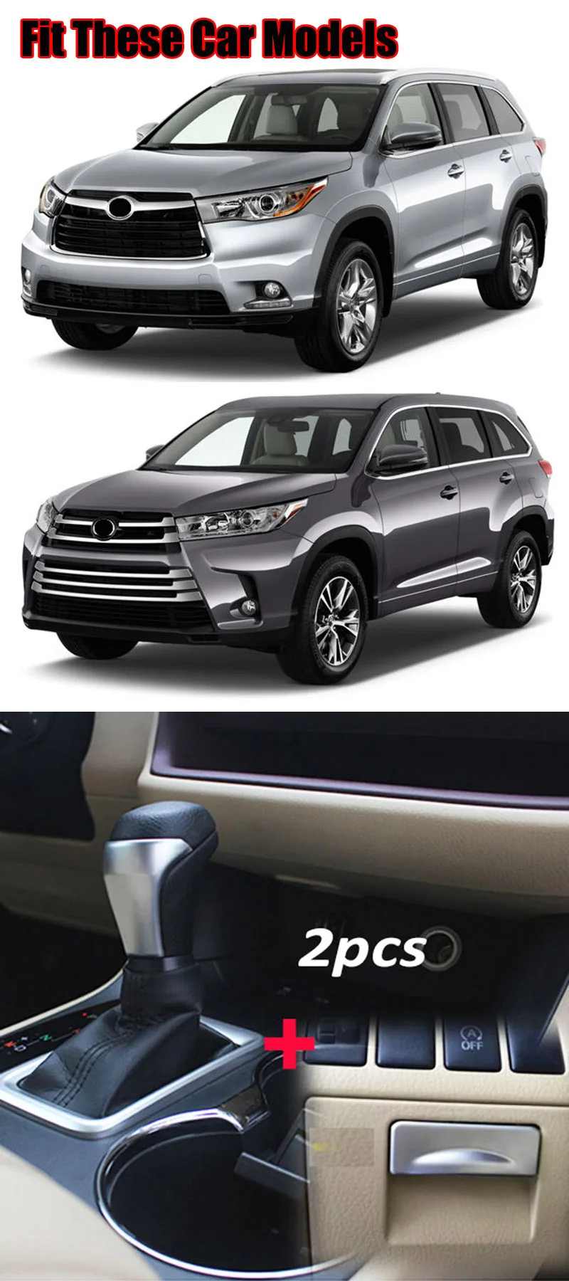 Подходит для Toyota Highlander Kluger Хромированная ручка переключения передач Накладка для хранения бардачка отделка Литье матовая