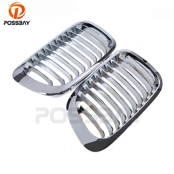 

POSSBAY Front Grille Chrome For BMW 3-Series E46 Coupe 1999-2003 Pre-facelift Auto Car Center Wide Kidney Hood Grille Grills
