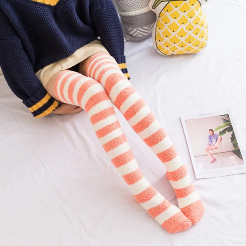 New Women Knit Thigh-High Over The Knee Socks Winter Long Pile Wool Comfy Stockings I.83442462