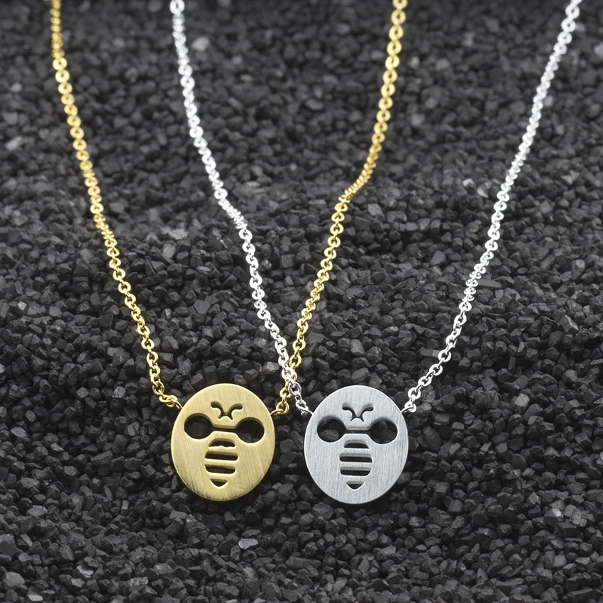 Оптовая продажа 10 шт Нержавеющая сталь Овальный Кулон Bee форме Забавный Маска