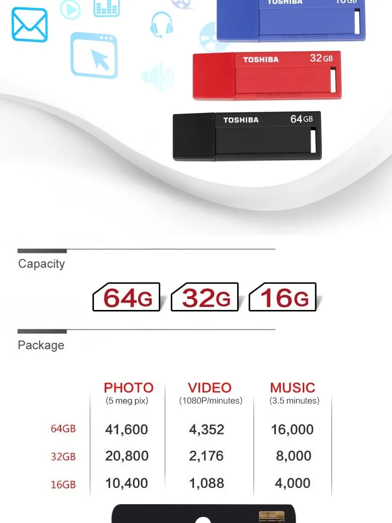 TOSHIBA USB флеш-накопитель 64 ГБ реальная емкость V3DCH USB 3,0 64 г USB флеш-накопитель качественная карта памяти 64 г ручка-накопитель