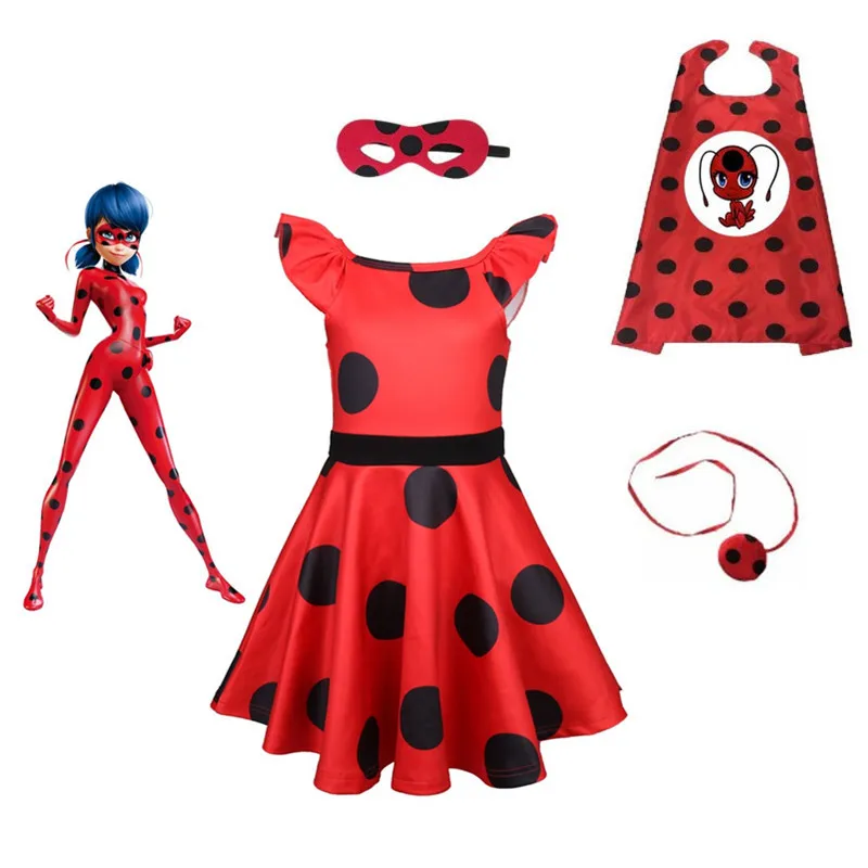 

Carnival cosplay 2019 Ladybug Halloween baby Girls Costume Christmas Dress Hot kids dresses for girls