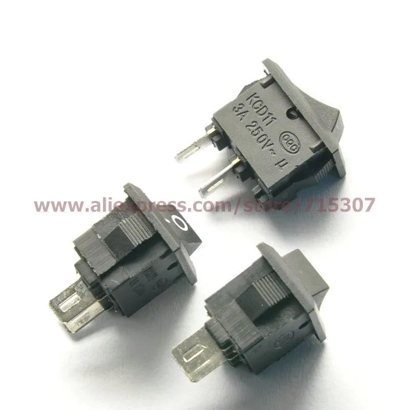 KCD11 on-off 2pins black 14.5MMx10MM 3A 250V(2)