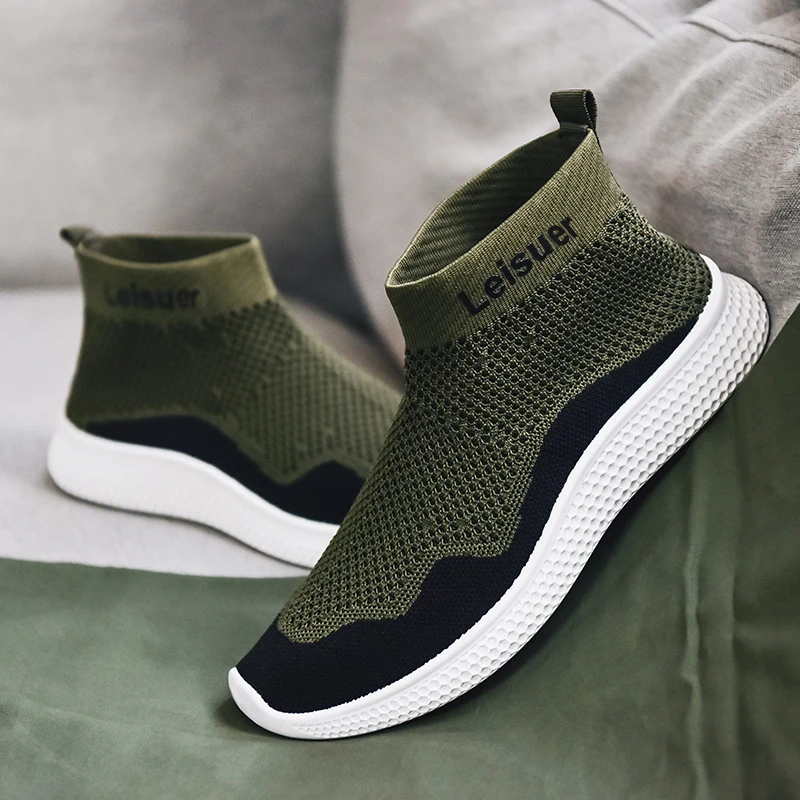 

men casual shoes sneakers fashion light breathable High-top socks shoes Male Sneakers Zapatos De Hombre Zapatos Heren Schoenen