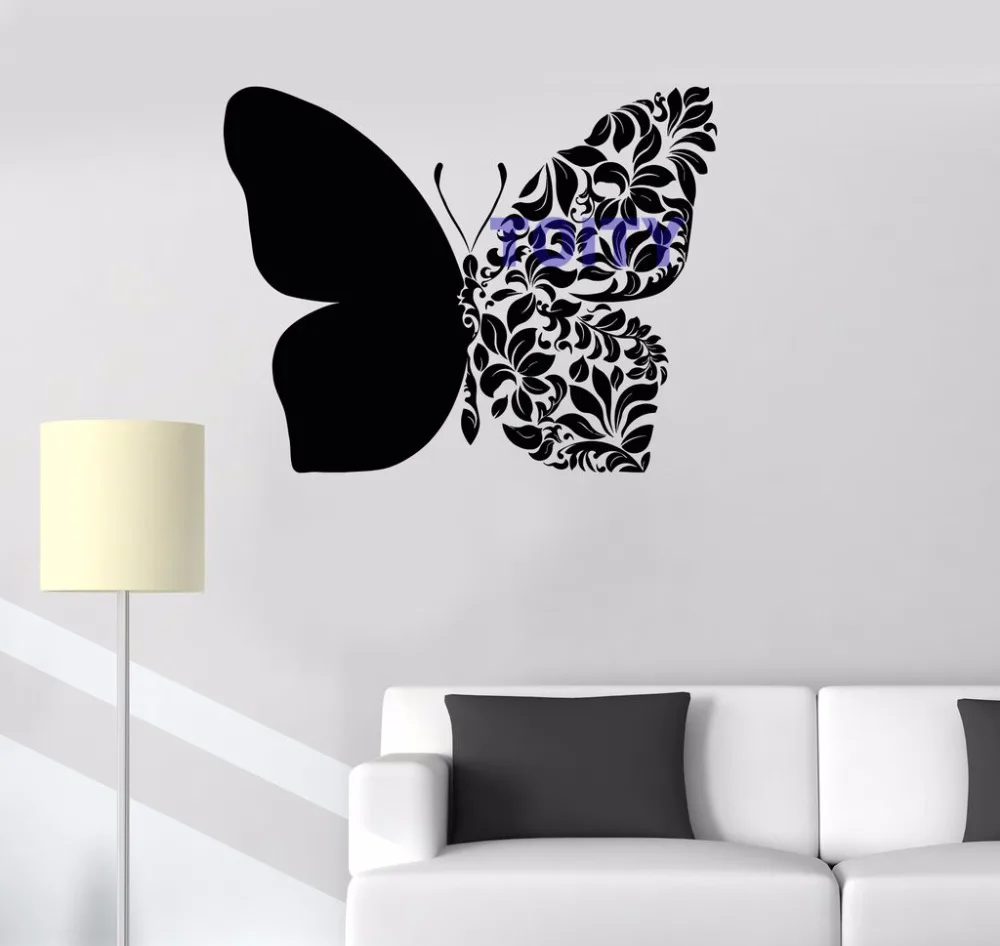 Butterfly Vinyl Wall Decal Butterfly Flower Room Art Decor Mural Wall