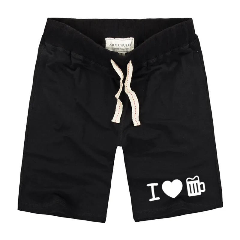 Повседневные мужские шорты с принтом I Love Beer летние короткие шорты мужские шорты с эластичной резинкой на талии плюс размер