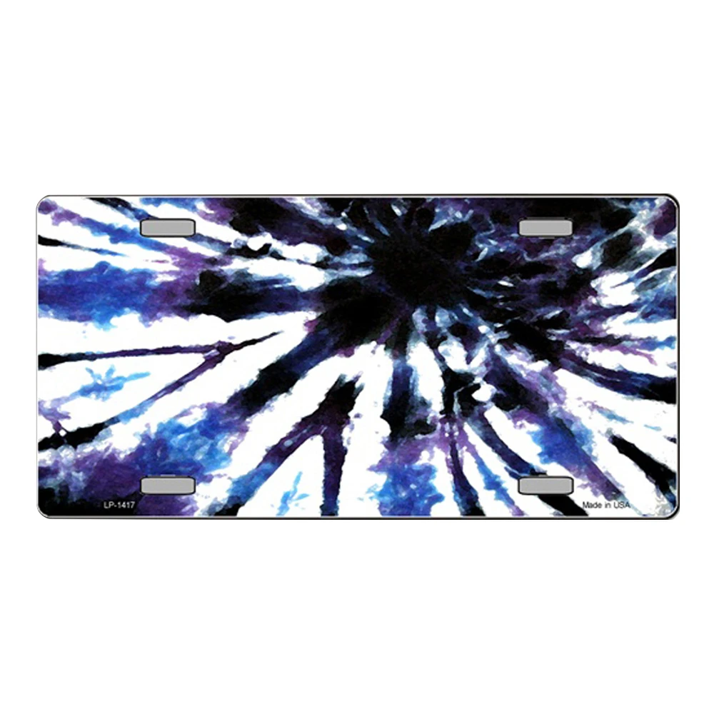 Purple | Blue Tie-Dye Customizable Vanity Novelty License Plate Tag Sign
