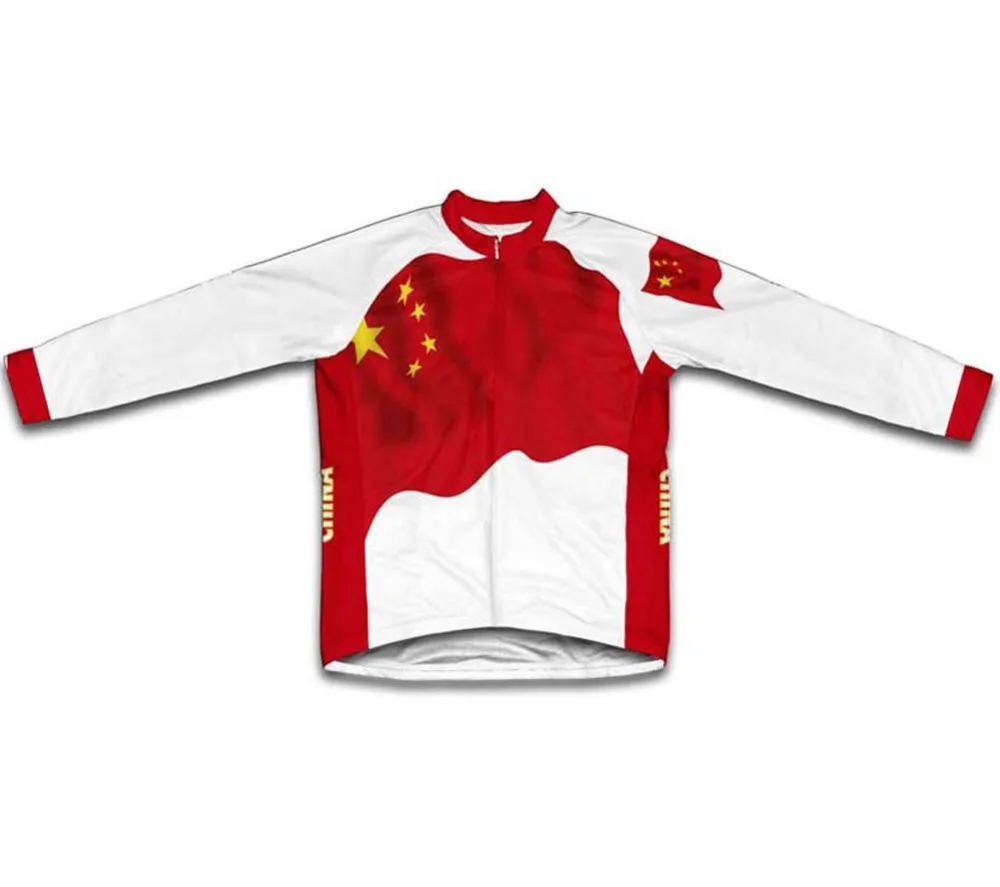China Flag Winter Thermal Men Cycling Jersey Bike Bicycle Jerseys Ropa