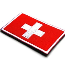 Национальный государственный флаг Швейцария патч крюк обратно вышитый Военный Тактические Бейджи для жилет куртка на заказ