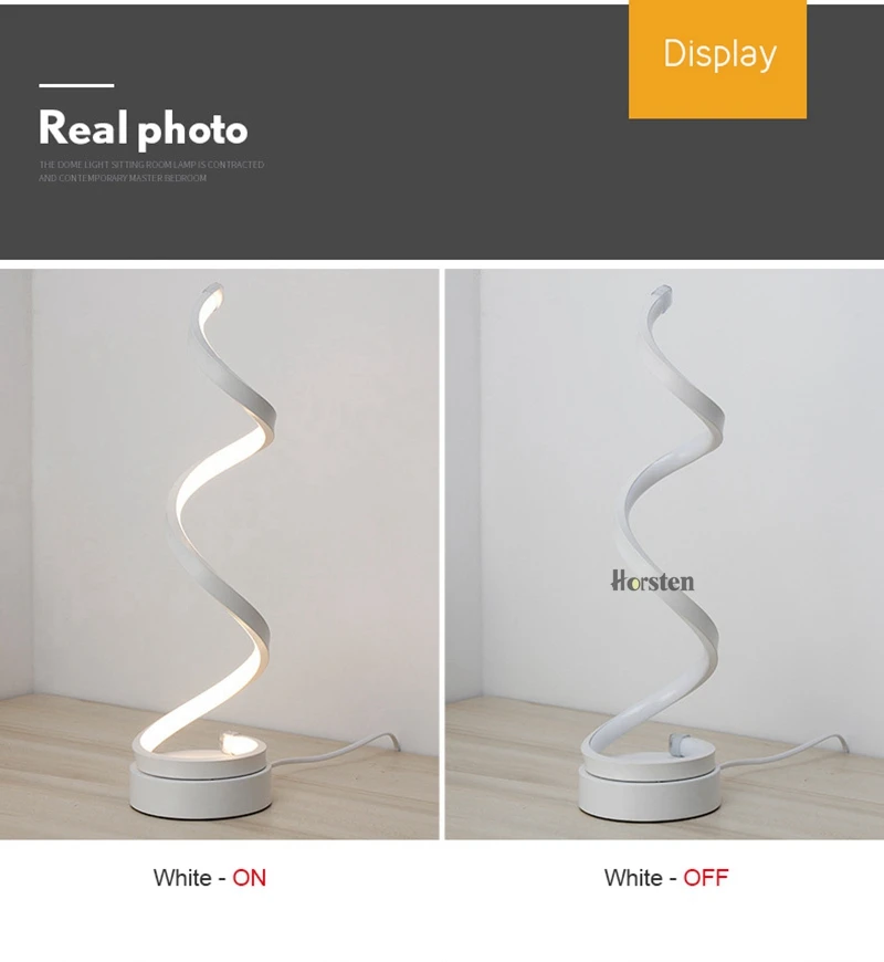 Creative Art Decoration 24W LED Table Lamp Acrylic Spiral Table Light Bedroom Bedside Lamp Home Lighting Fixture (9)