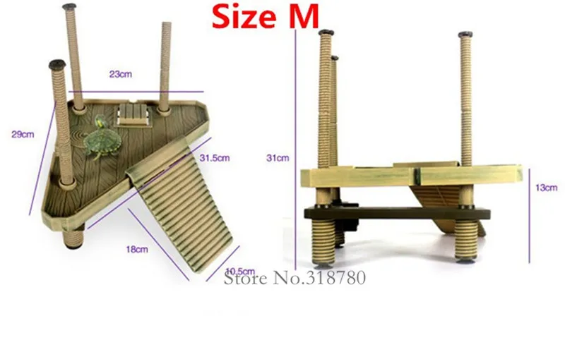 Аквариум лягушка черепаха Пирс рептилия плавающая греющаяся платформа с пандусом Террариум рептилия украшение среды обитания Декор - Цвет: M
