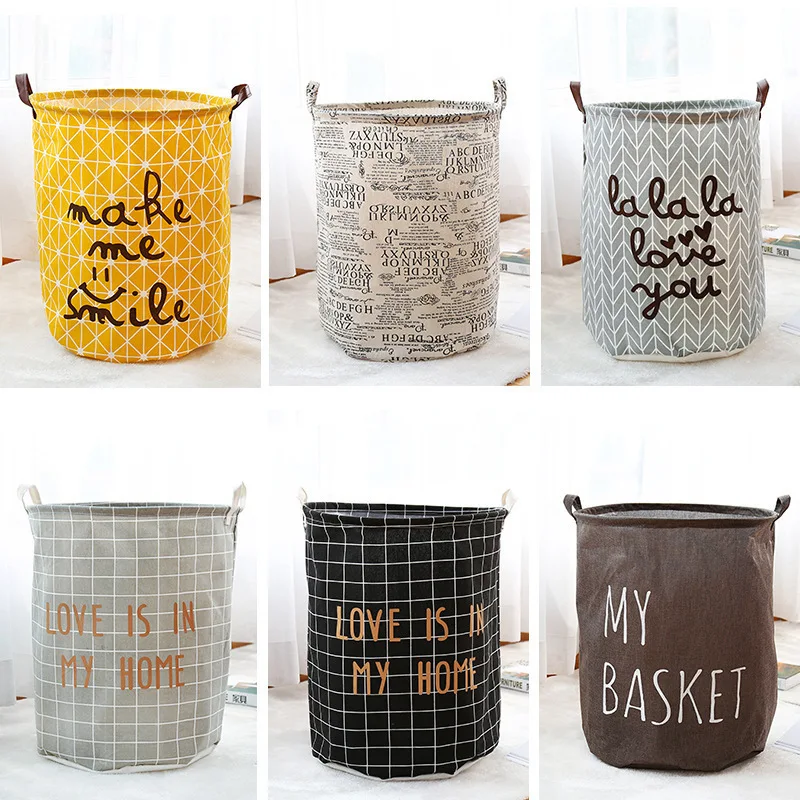 Folding Laundry Basket Cartoon Storage Barrel Standing Toy Clothing Storage Bucket Laundry Organizer Holder Pouch for Kids gift