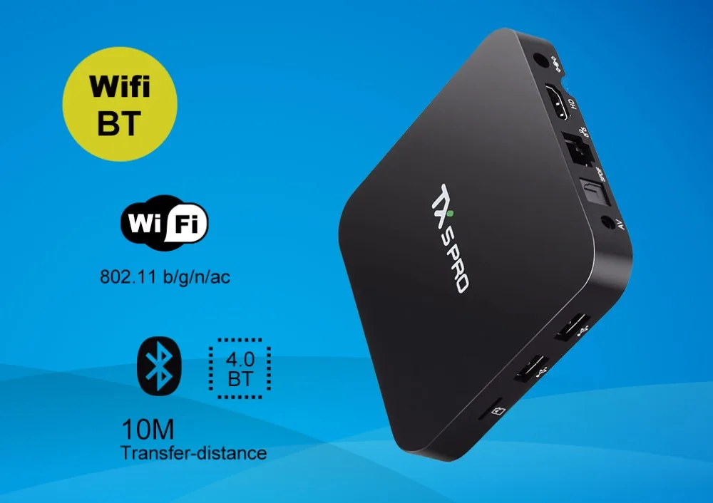 ТВ-приставка Tanix TX5 PRO Smart Android, 2 ГБ, 16 ГБ, Bluetooth, Wi-Fi, HDMI, медиаплеер, телеприставка с год, HD ip tv подписка