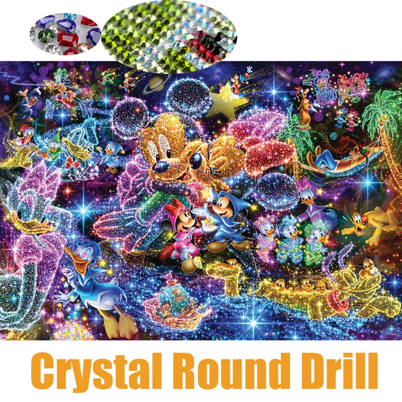 

Full 5D Crystal Round Drill Diamond Painting "Disney Mickey Mouse" DIY Diamond Embroidery Cross Stitch Mosaic Rhinestone Decor