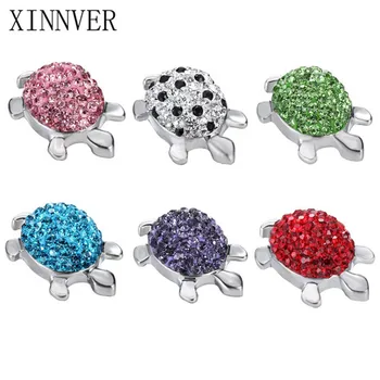

10pcs/lot High Quality Snap Jewelry Crystal Turtle Snap Buttons Fit 18mm Snap Bracelet Bangle for DIY Women Men Jewelry