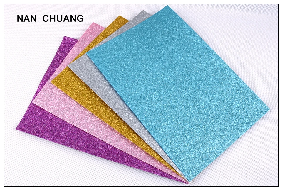 Nanchuang 1,4 мм Толщина яркого цвета с блестками приятная на ощупь ткань для украшения дома; Прошитые вручную Материал 20x30 см 5 шт./пакет