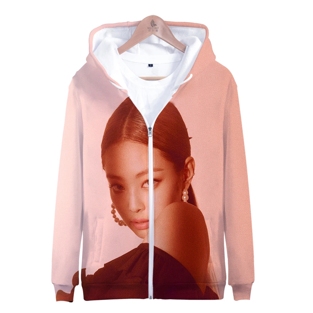 2019 Горячая продажа Blackpink куртка на молнии 3D толстовки Женский свитшот Харадзюку Kpop Blackpink толстовки женские большие размеры для женщин