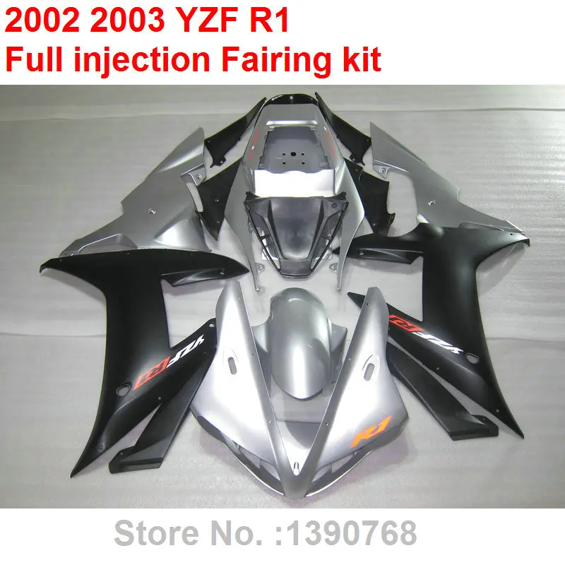 Запасные части для кузова мотоцикла YAMAHA R1 2002 2003 серебристо черный обтекатель YZF 02