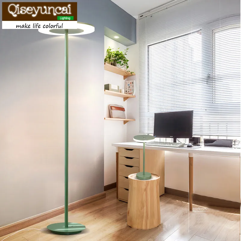 Qiseyuncai современный минималистичный Северный Макарон цвет теплый гостиная спальня прикроватная лампа кабинет офис led торшер