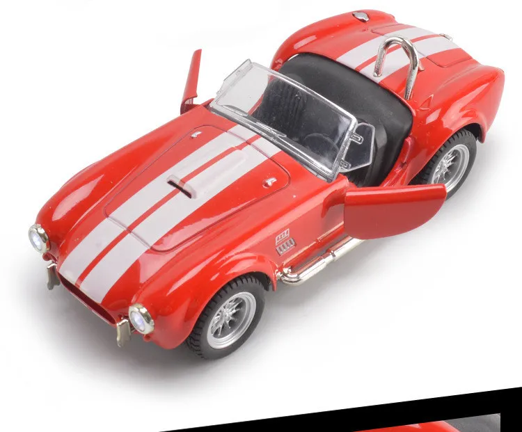 1:32 Ford Cobra 427 модель сплава, имитирующий звук и свет оттяните назад литье в кузове «Кабриолет»