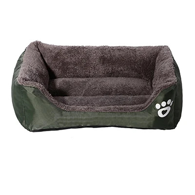 Лежанка для питомца собаки, согревающая собачий домик, мягкий материал, гнездо, корзины для собак, осень и зима, теплый питомник для кошки, щенка - Цвет: Army green