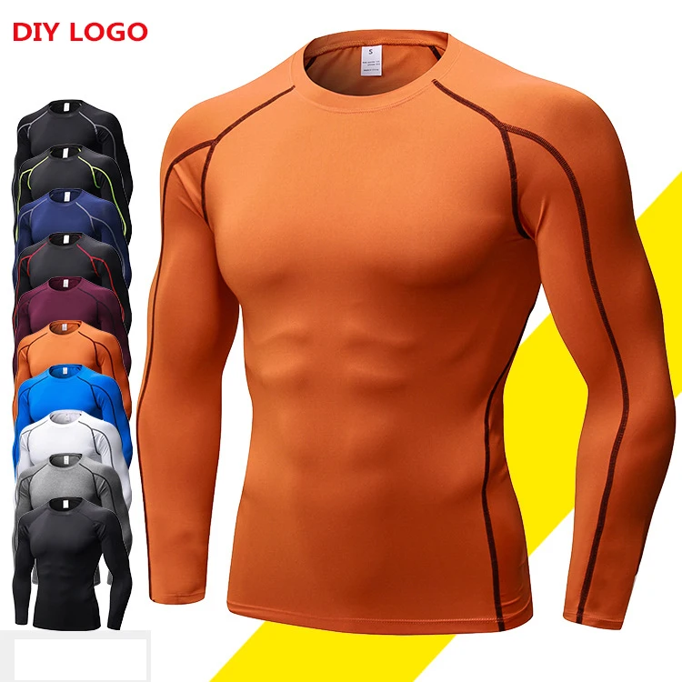 Custom logo printing long sleeve dry fit t shirt-in T-Shirts from Men's Clothing on Aliexpress 