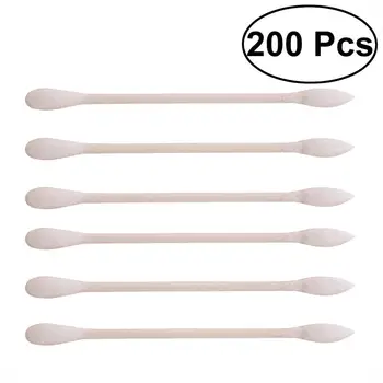 

200pcs White Double-headed Paper Sticks Cotton Swabs Portable Disposable Clean Cotton Sticks