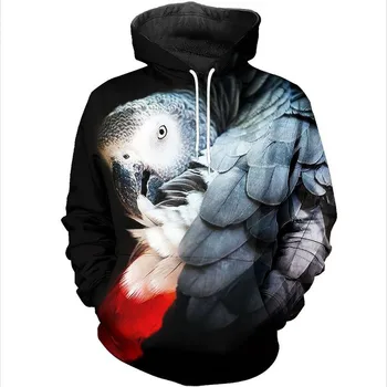 

Parrot hoodies Men Flower Hip Hop bird 3d Print swaetshirt Cool Men women Clothing Casual Tops sweatshirt shirt THS017