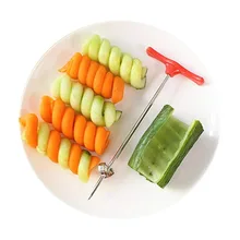 Овощной и мякоть плода ролик, огурец zucchini Spiralizer стальной нож, нержавеющая сталь Спиральный поворот нож, творческий холодное блюдо