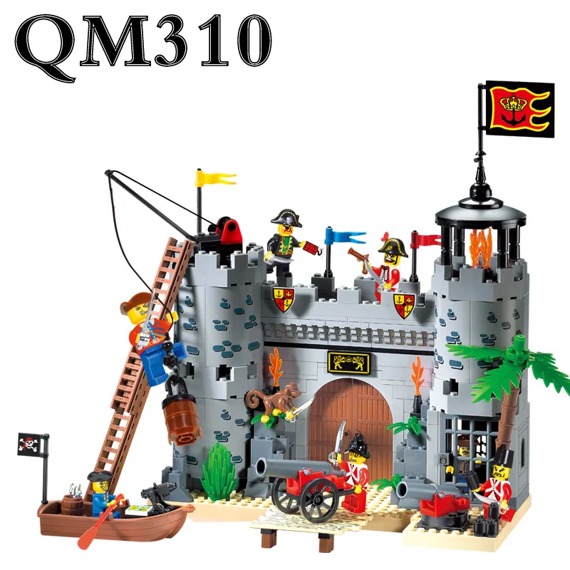 

366pcs Enlighten 310 3D Castle Series Pirates Robbery Barracks Model Building Blocks Sets Gift Bricks Children Toys