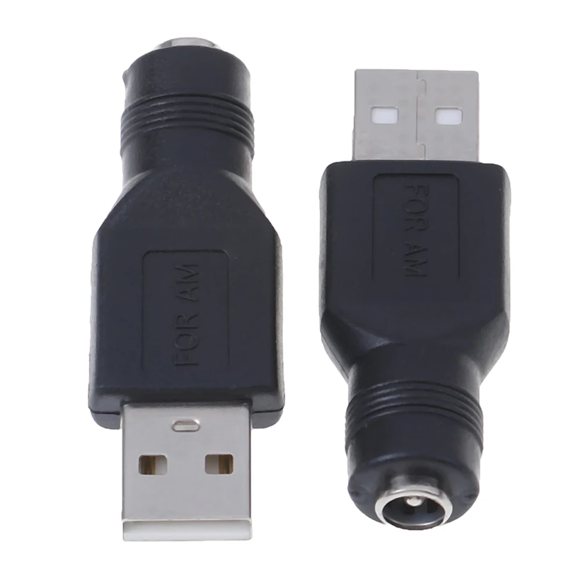 5.5mm x 2.1mm 2pcs USB female to female DC Power Converter Charger Adapter