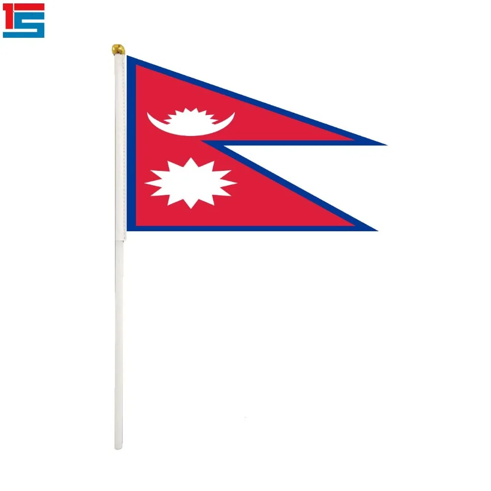 50 teile/los Nepal flag 14x21cm und schütteln flagge mit Kunststoff PoleFahnen, Banner und 50 teile/los Nepal flag 14x21cm und schütteln flagge mit Kunststoff PoleFahnen, Banner und
