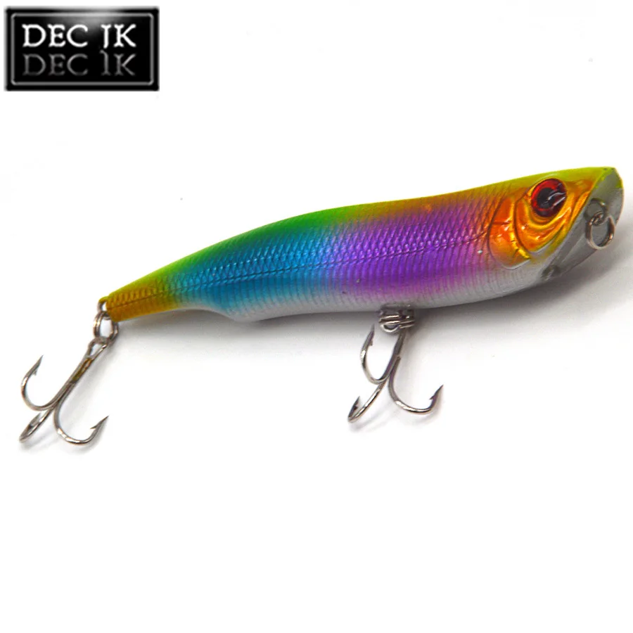 6PCS Pencil Artificial Bait Hard Fishing Lure Float Poper Top Water Floating Swimbait Lures Sea With Hooks Laser Baits Tackle (7)
