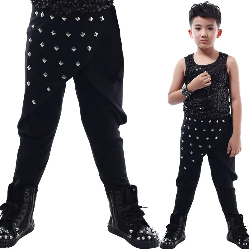 Boys Girls Harem Pants fashion Stage performance style cotton kids pants full length trendy elastic waist
