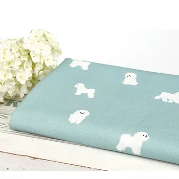 

half yard Korean import fabric with cartoon dog print, handmade DIY garment children cloth dress 100% cotton A720