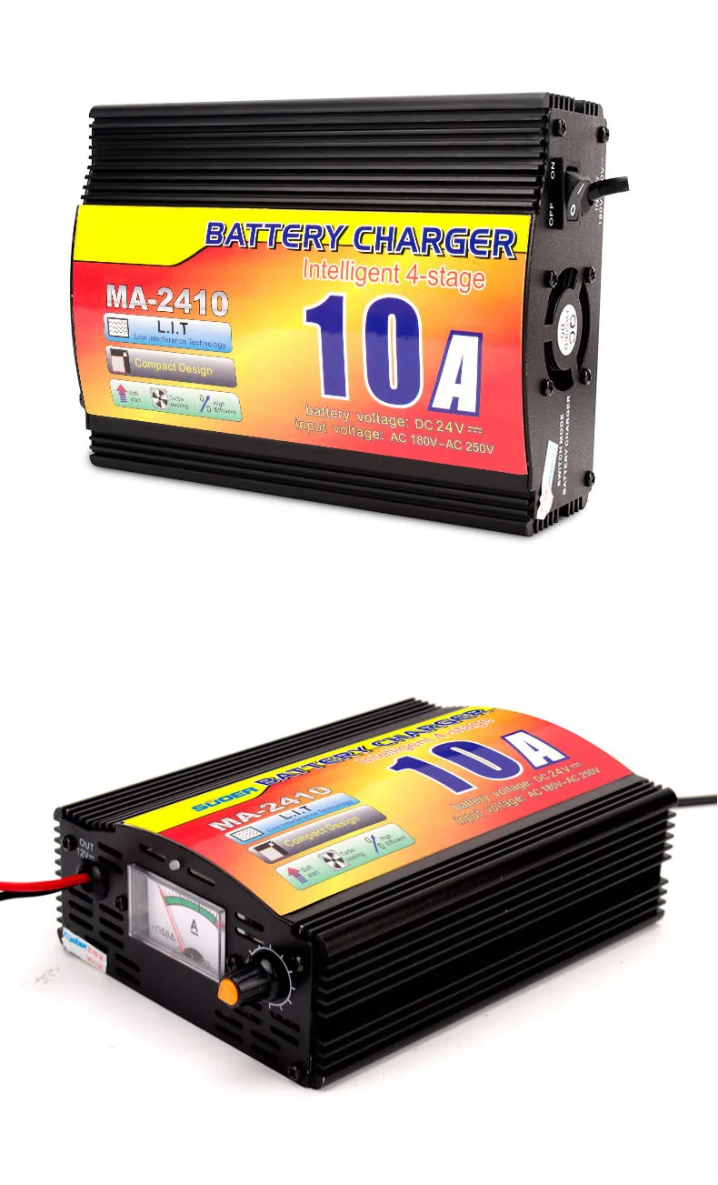 24 v 10a свинцово-кислотный Батарея Зарядное устройство с зарядки индикатор Тока, интеллигентая(ый) 4-передвижная платформа для сцены Батарея Зарядное устройство