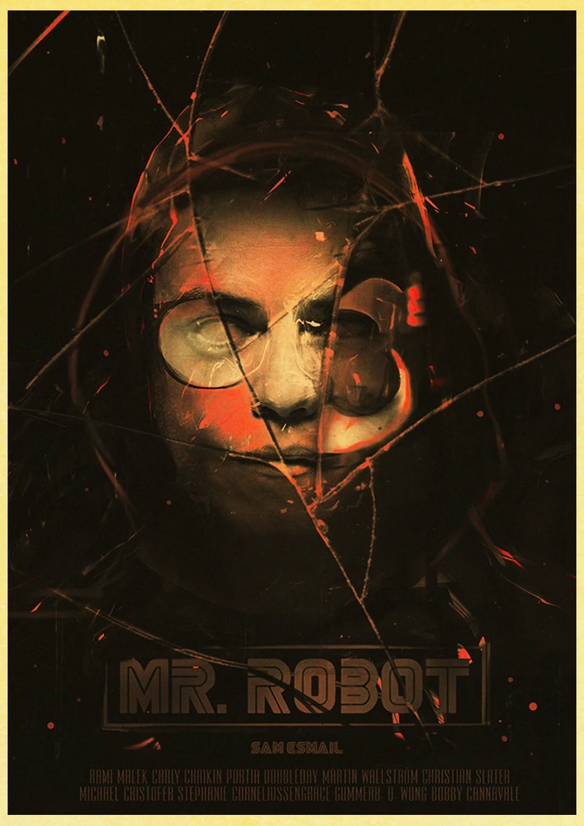 Ретроамериканский душевный триллер плакат с актерами сериала-Mr. Робот-наклейка для фильма стена крафт-бумага кино Декор/любовник коллекция