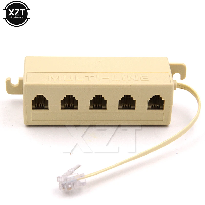 

Newest Hot RJ11 6P4C 1 Jack to 5 Female RJ11 Telephone Phone Cable Line Y Splitter Extension Cable Adapter Connector