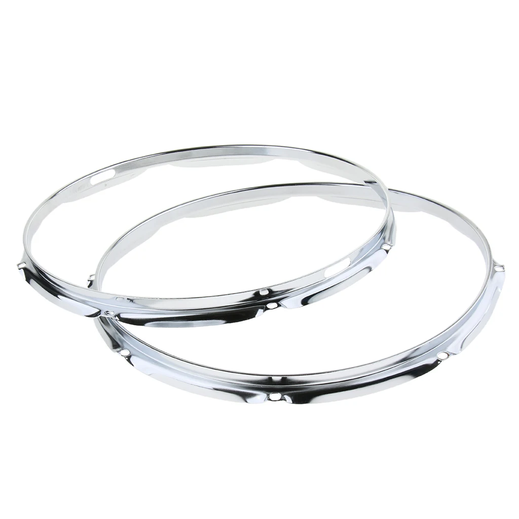 Tooyful Durable 2pcs Iron 14inch Die Cast Snare Drum Hoops Rings Percussion Instrument Parts